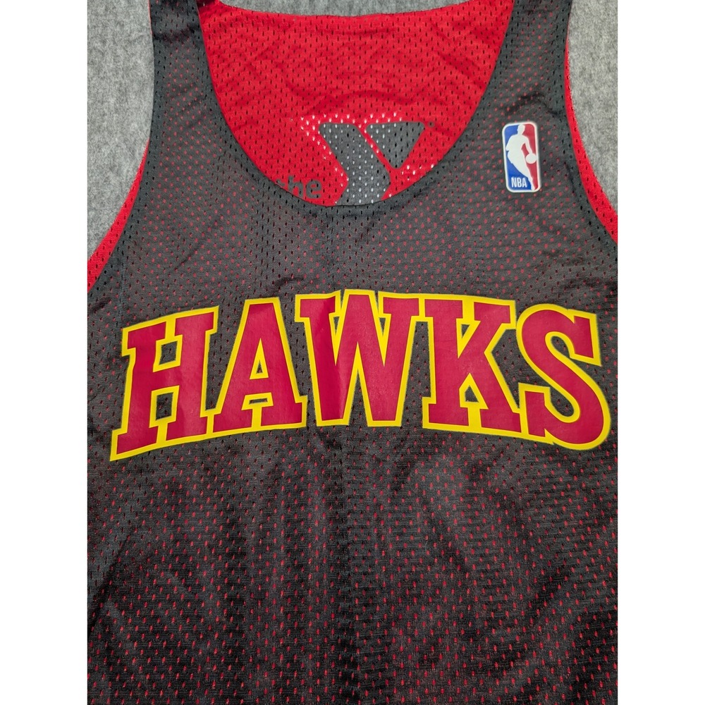Alleson Athletic NBA Atlanta Hawks Reversible Mesh Jersey Black Red Mens Medium - Picture 4 of 11